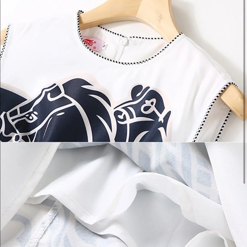 Equestrian A line belted dress - Picture 7 of 8